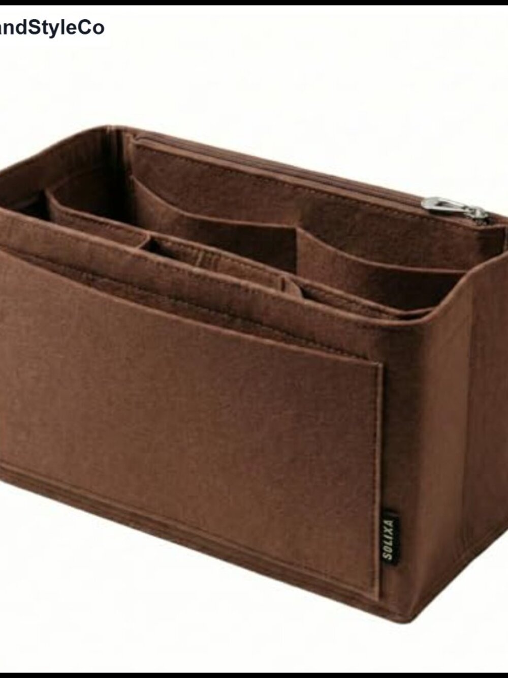 Purple Purse Organizer Insert for Tote Bags - 8 Compartments Felt Bag Organizer